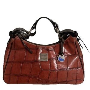 Dooney & Bourke Croco Embossed Leather Purse Handbag Small